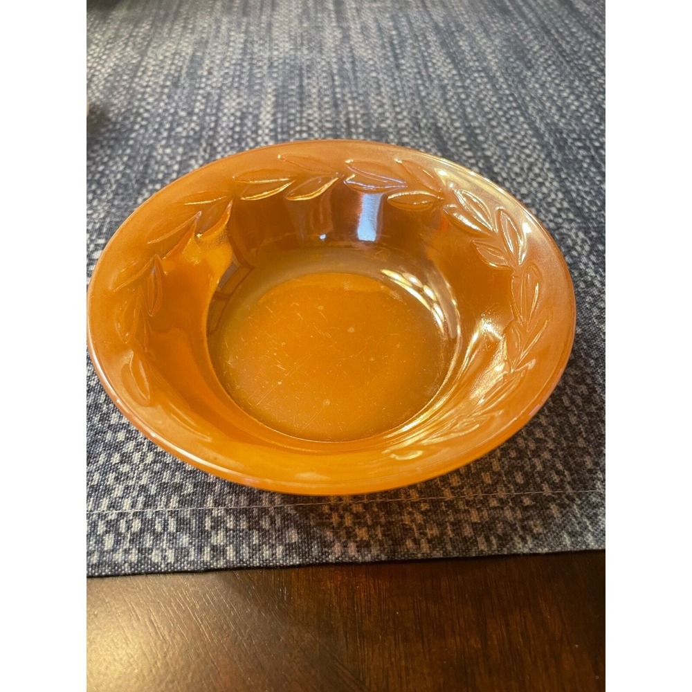 Vintage Peach Luster Fire King milk berry dessert bowl
